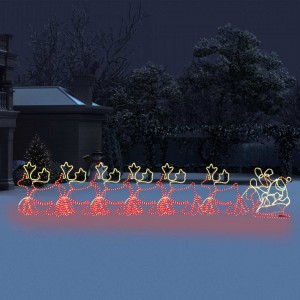Adorno luces de Navidad 6 renos y trineo XXL 2160 LEDs 7 m D