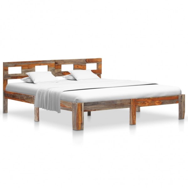 Estructura de cama de madera maciza de sheesham 160x200 cm Estructura de cama de madera maciza de sheesham 160x200 cm D