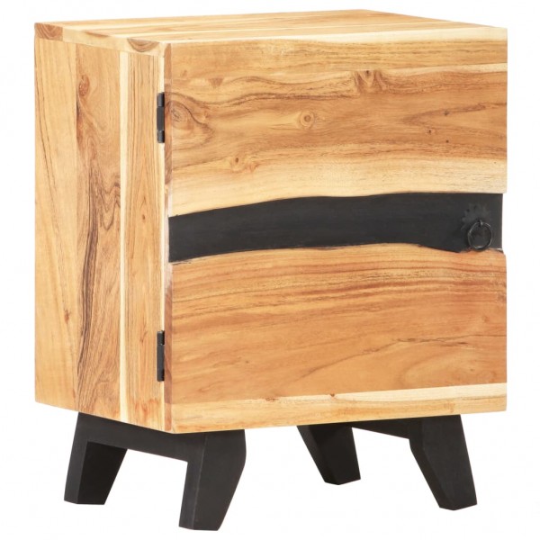 Mesa de noite de madeira maciça de acácia 40x30x51 cm D