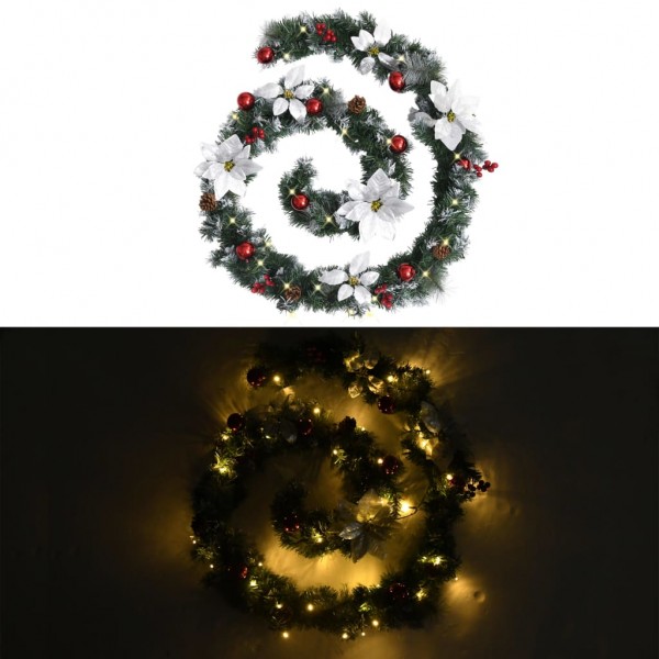 Guirnalda de Navidad con luces LED PVC verde 2.7 m D