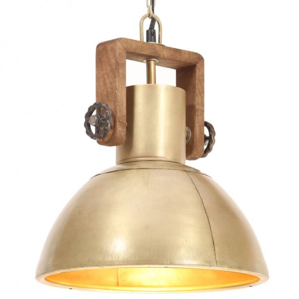 Lámpara colgante industrial redonda 25 W latón 30 cm E27 D