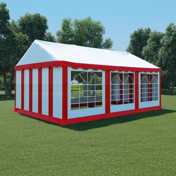 Tenda de jardim de PVC 4x6 m vermelho e branco D