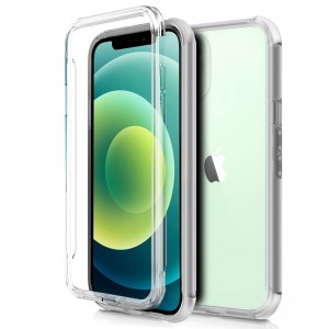 Funda de silicone 3D iPhone 12 / 12 Pro (transparente Frente + traseiro) D