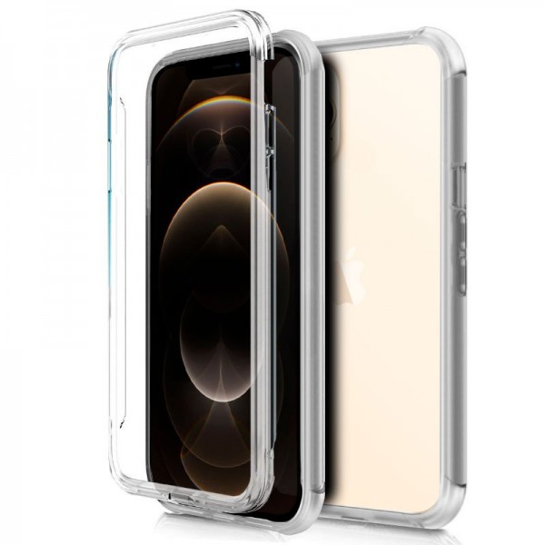 Funda de silicone 3D iPhone 12 Pro Max (Transparente Frente + Atrás) D