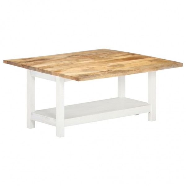 Mesa de centro extensible madera mango blanca 90x(45-90)x45 cm D