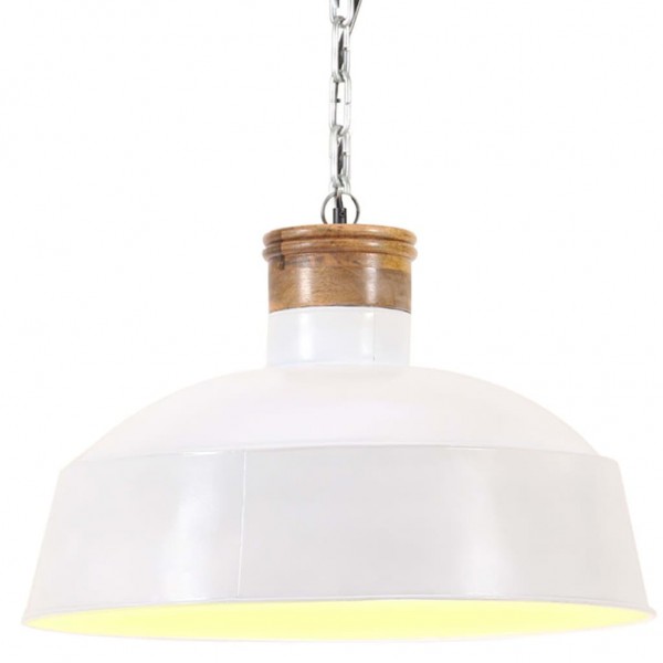 Lámpara colgante industrial 32 cm blanca E27 D