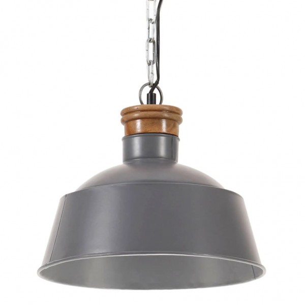 Lámpara colgante industrial 32 cm gris E27 D
