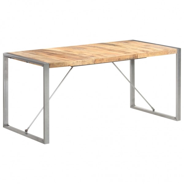 Mesa de comedor madera maciza de mango rugosa 160x80x75 cm Mesa de comedor madera maciza de mango rugosa 160x80x75 cm D