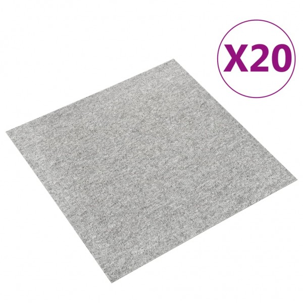 Taquetas de piso de carpete 20 ou 5 m2 50x50 cm cinza claro D