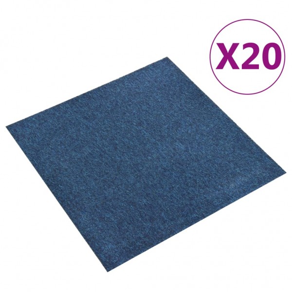 Caldeiras de piso de carpete 20 ou 5 m2 50 x 50 cm azul escuro D