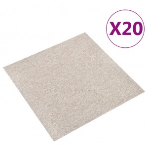 Baldosas de suelo de moqueta 20 uds 5 m² 50x50 cm beige claro D