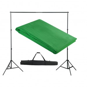 Sistema de apoio de cortina de fundo verde 300x300 cm D