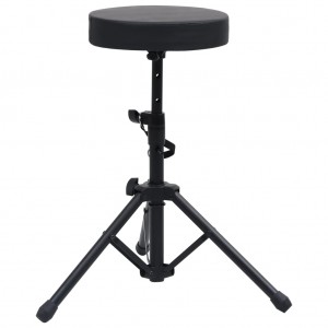Taburete de tambor ajustable redondo negro D