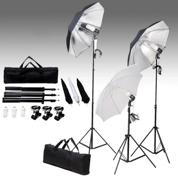 Kit de iluminação Tripodes e parasol 24 watts D