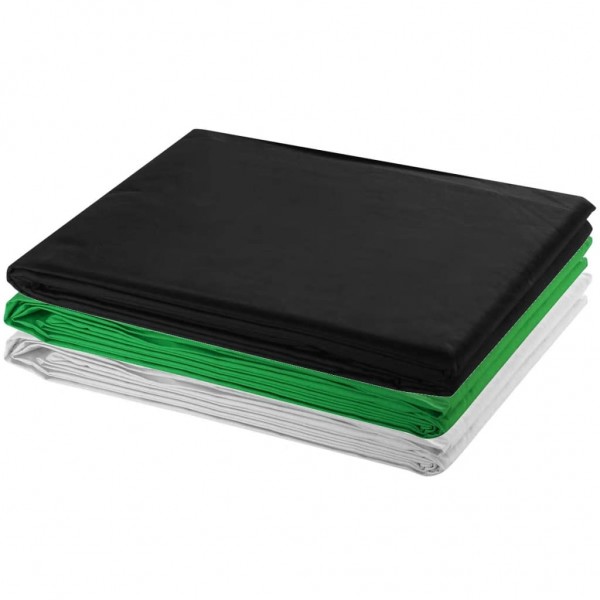 Kit estudio 3 telones fondo algodón estructura ajustable 3x6 m M 3