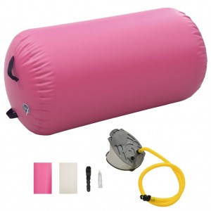 Rollo hinchable de gimnasia con bomba PVC rosa 120x75 cm D