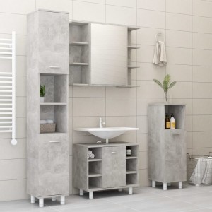 Conjunto de muebles de baño 3 piezas aglomerado gris hormigón D