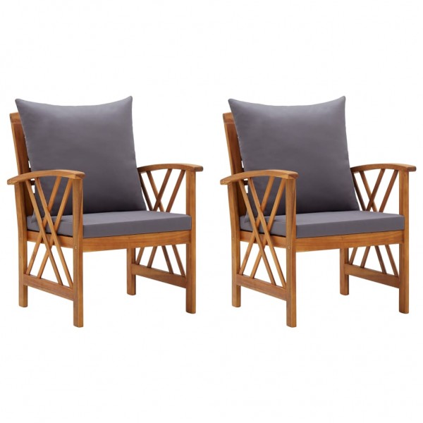 Cadeiras de jardim com almofadas 2 unidades D