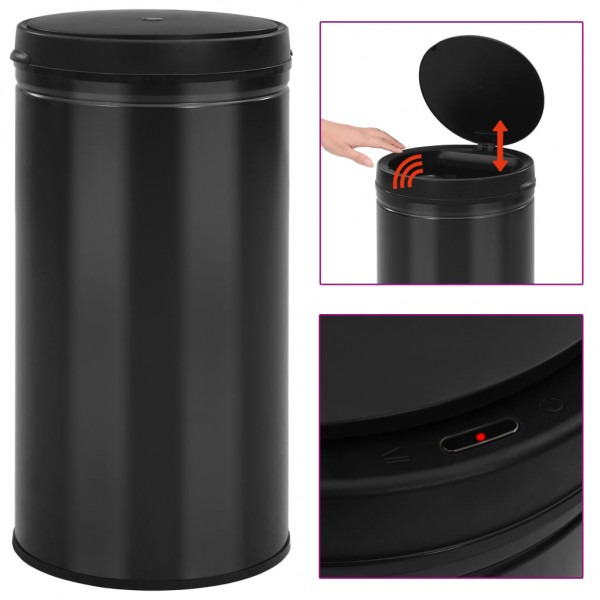 Cisterna de lixo com sensor automático 60L de aço carbono negro D