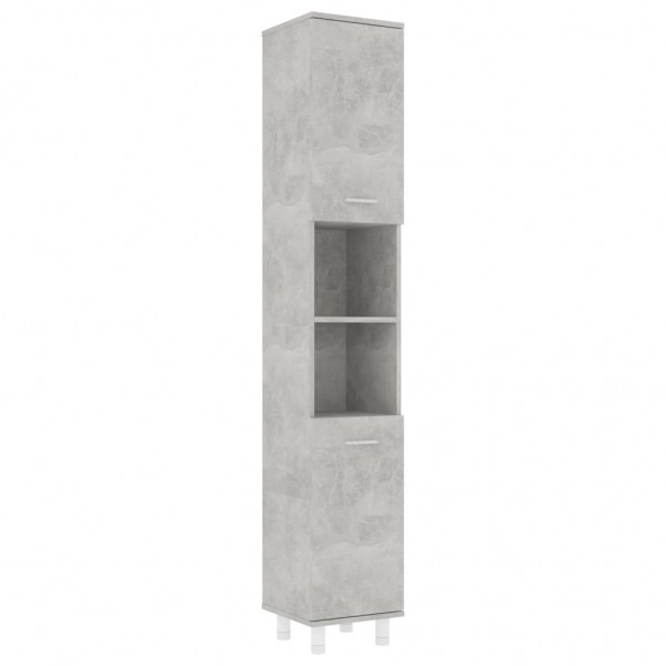 Armário de banho revestido de concreto cinza 30x30x179 cm D