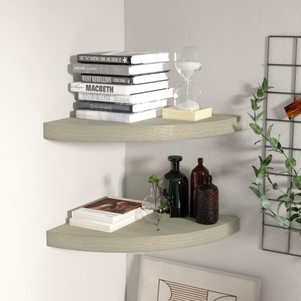 323926 Floating Corner Shelves 2 peças Oak 35x35x3.8 cm MDF D