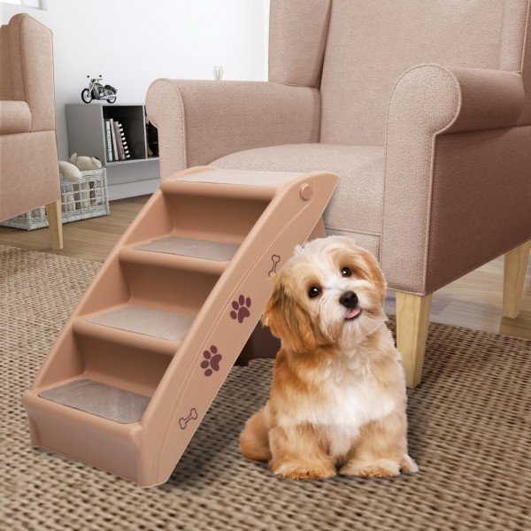 Escada dobrável para cães marrom 62x40x49.5 cm D
