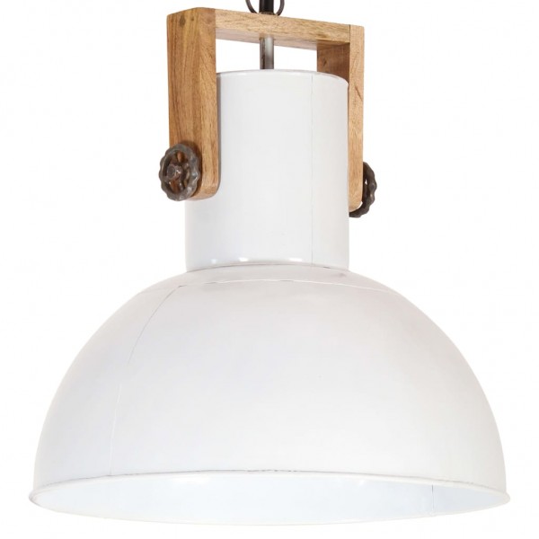 Lámpara colgante industrial redonda mango 25 W blanco 42 cm E27 D