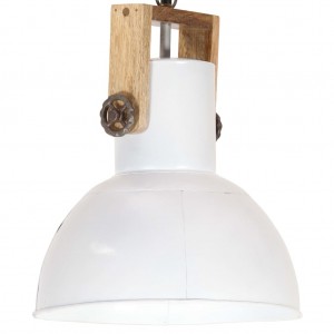 Lámpara colgante industrial redonda mango 25 W blanco 32 cm E27 D