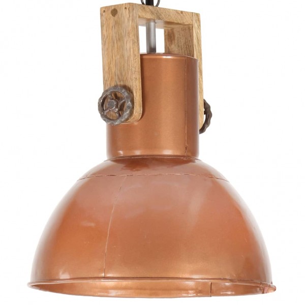 Lámpara colgante industrial redonda mango 25 W cobre 42 cm E27 D