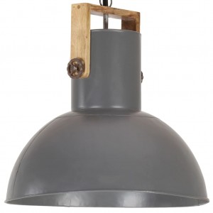 Lámpara colgante industrial redonda mango 25 W gris 52 cm E27 D