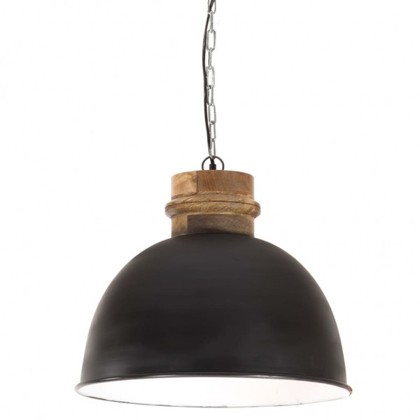 Lámpara colgante industrial redonda mango 25 W negra 50 cm E27 D