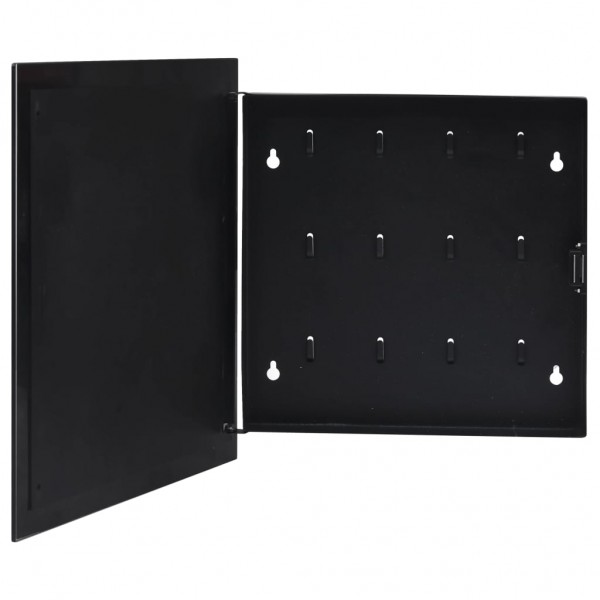 Caja de llaves con tablero magnético negra 35x35x5.5 cm D