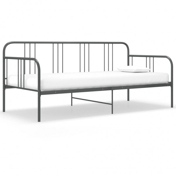 Estructura de sofá cama de metal gris 90x200 cm D