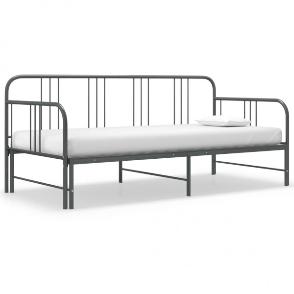 Estructura de sofá cama extraíble de metal gris 90x200 cm D