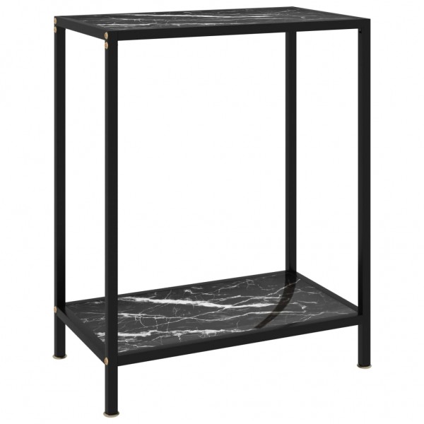 Mesa de consola negro vidrio templado 60x35x75 cm D