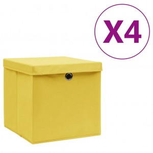 Caixas de armazenamento com tampas amarelo D