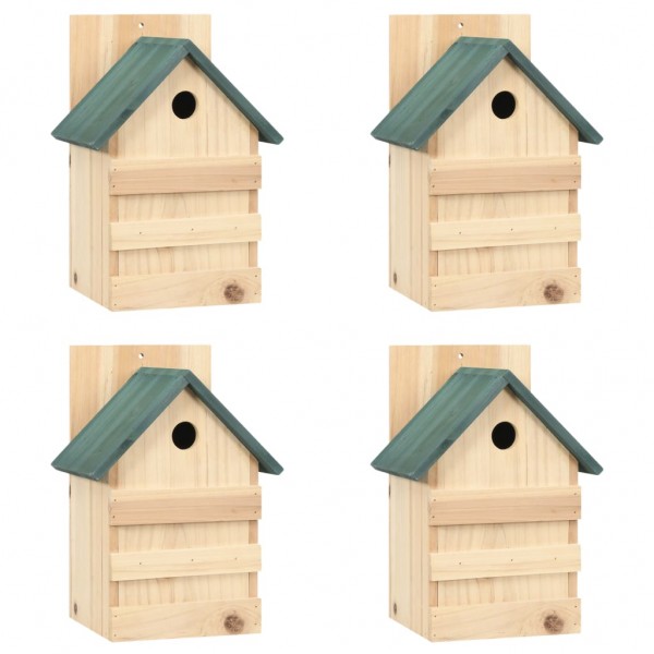 Casa para pájaros 4 unidades madera de abeto 23x19x33 cm D
