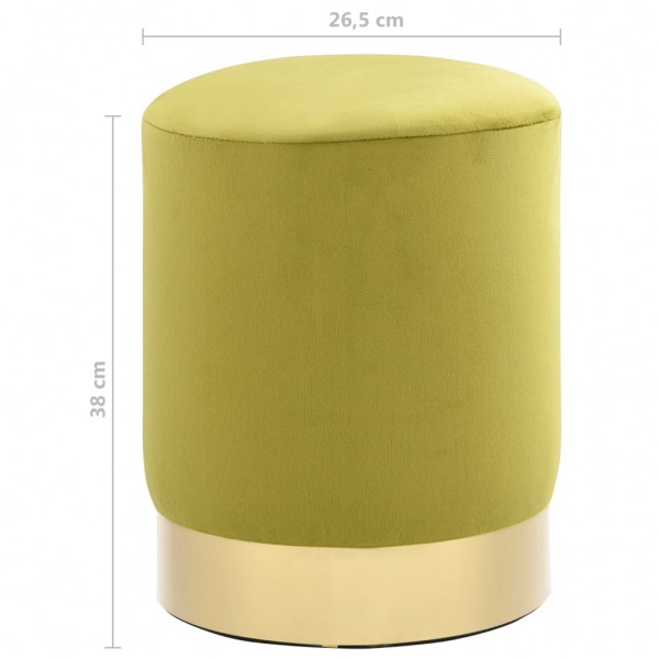 Stool de veludo verde mostarda e dourado D