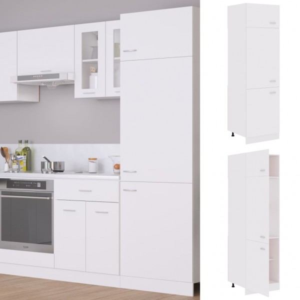 Armário frigorífico de aglomerado branco 60x57x207 cm D