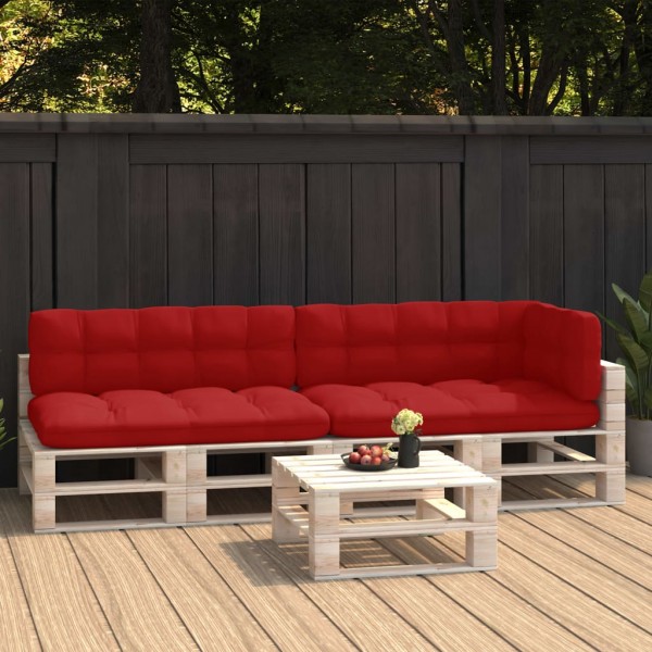 Cojines para sofás de palets 5 piezas rojo Cojines para sofás de palets 5 piezas rojo D