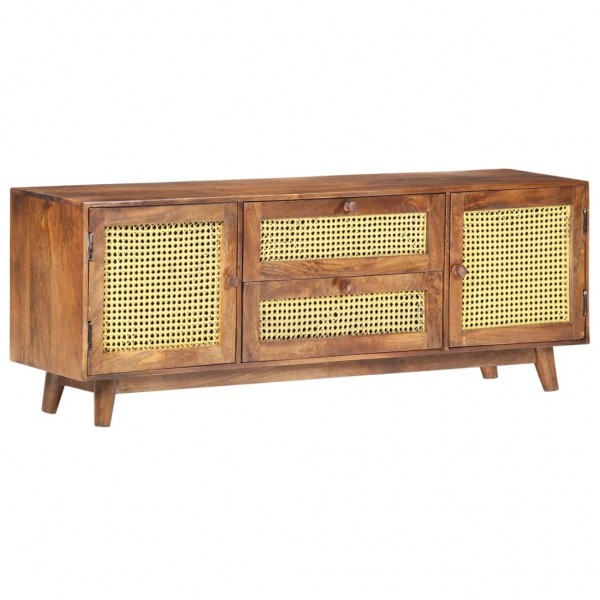Mueble para la TV madera de mango maciza 124x29x45 cm D