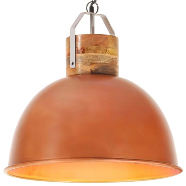 Lámpara colgante industrial redonda mango cobre 51 cm E27 D