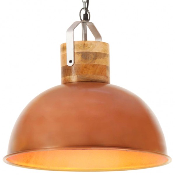 Lámpara colgante industrial redonda mango cobre 42 cm E27 D