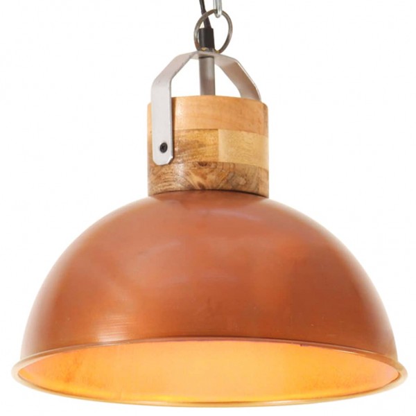 Lámpara colgante industrial redonda mango cobre 32 cm E27 D