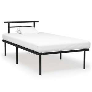 Estructura de cama de metal negro 100x200 cm D