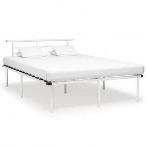 Estructura de cama de metal blanco 160x200 cm D