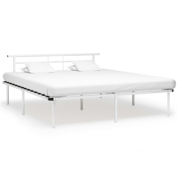Estructura de cama de metal blanco 200x200 cm D
