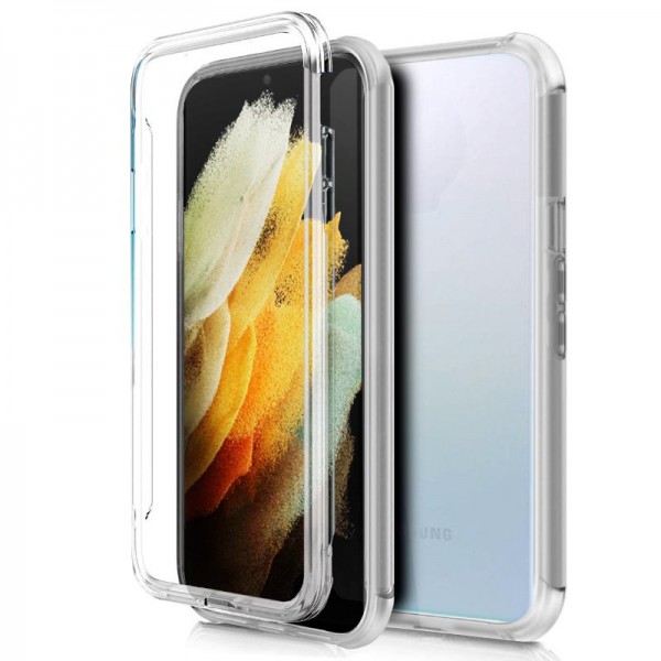 Fundação COOL 3D silicone para Samsung G998 Galaxy S21 Ultra (Transparente Frente + Atrás) D