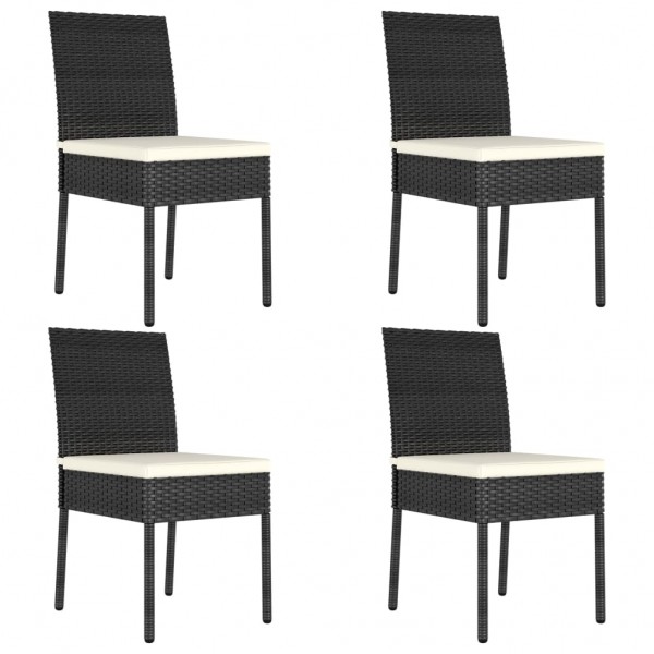 Cadeiras de jantar de jardim 4 unidades ratão sintético preto D