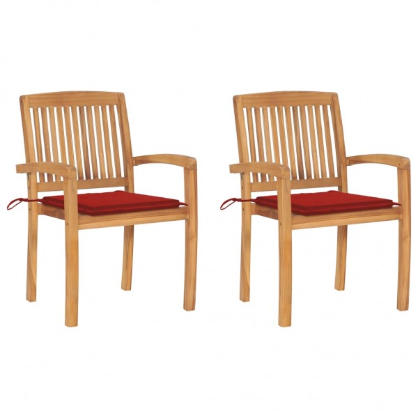 Cadeiras de jardim de madeira maciça de teca vermelha D